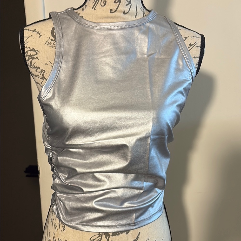 Silver Sleeveless Top